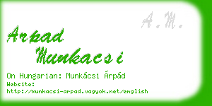 arpad munkacsi business card